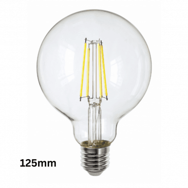7W E27 Dimmable 125mm Clear Globe