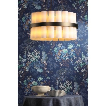 Anais Opal glass & Antique Brass Pendant