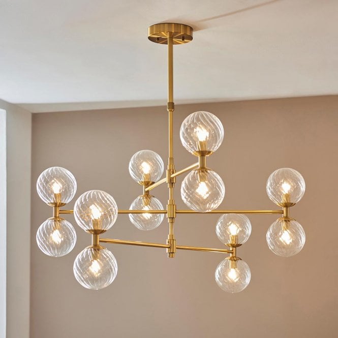 Aspire Lighting Ben 12 Light Brushed Brass Pendant