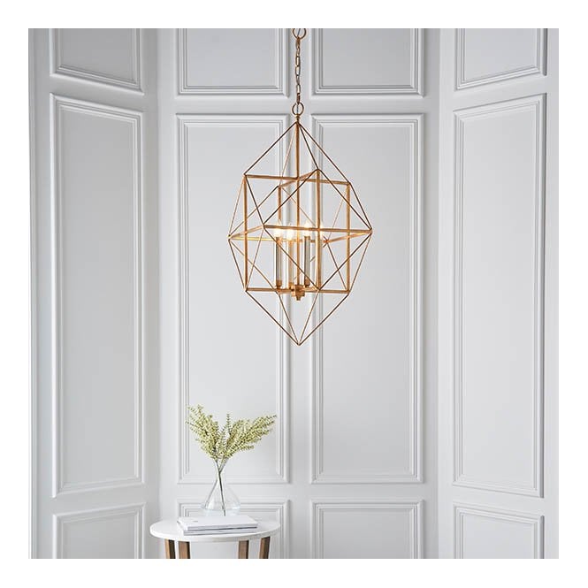 Aspire Lighting Fred 4 Light Gold Leaf Framed Pendant