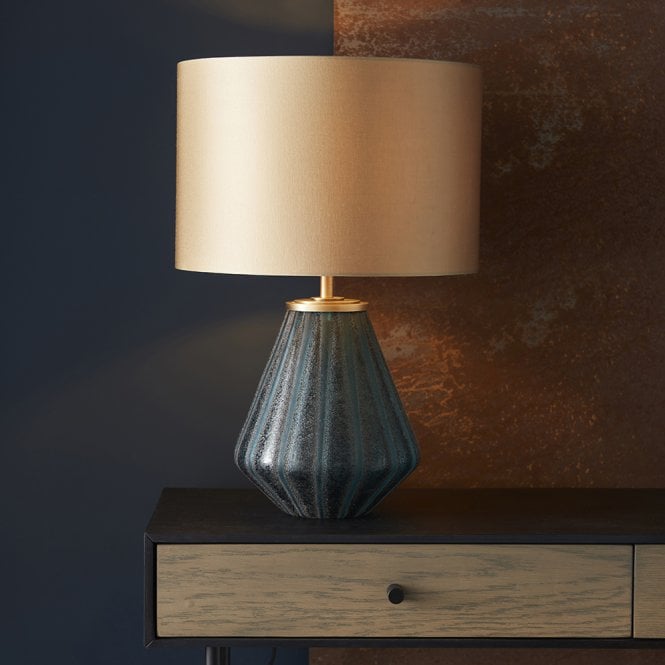 Aspire Lighting Glass Lamp in Turquoise C/W Shade