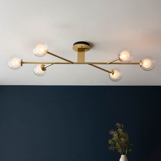 Aspire Lighting March 6 Light Satin Brass Fitting