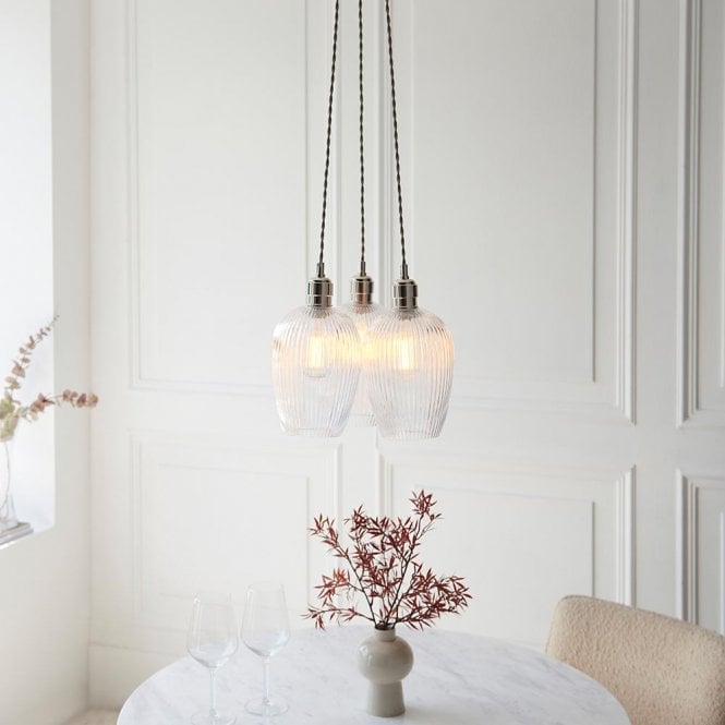 Aspire Lighting Mia Polished Nickel 3 Light Cluster Pendant