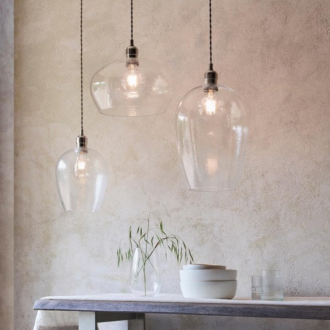 Aspire Lighting Molly Clear Hammered Glass Pendant