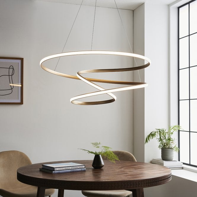 Aspire Lighting Spiral Large LED Gold Pendant