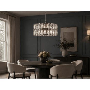 Aurora 5 Light E14 Crystal Pendant Polished Chrome