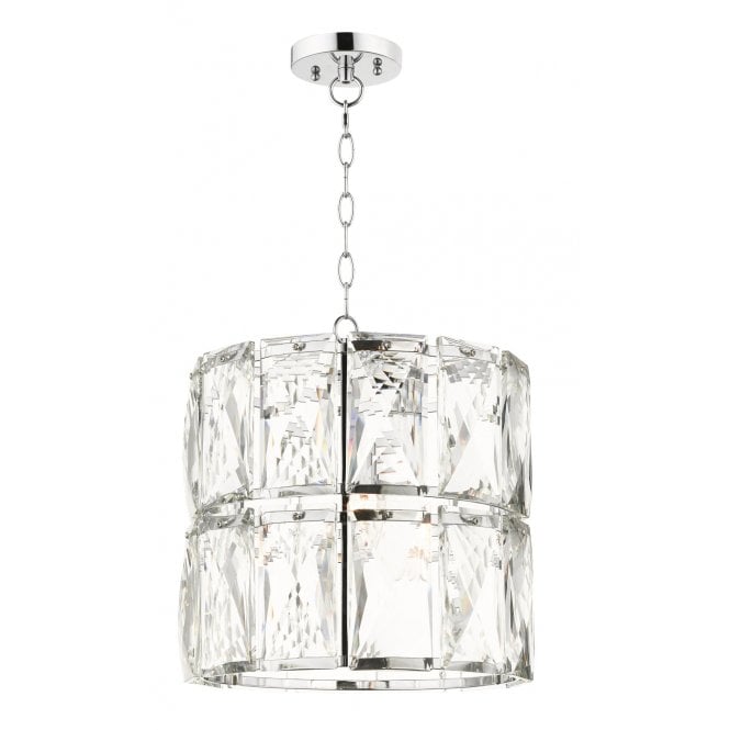 Aurora E27 Medium Crystal Polished Chrome Single Pendant