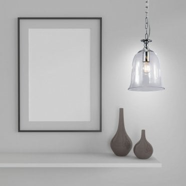 Bell 1 Light Clear Glass Pendant