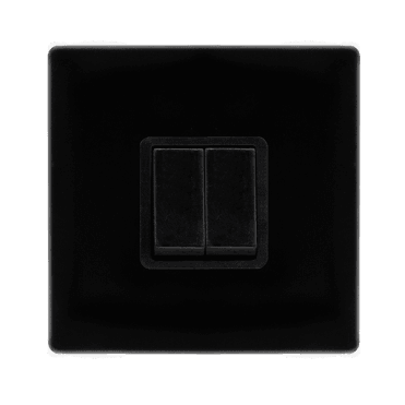 Black 2 Gang 2 Way Switch