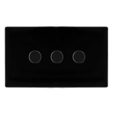 Black 3 Gang 2 Way Dimmer Switch