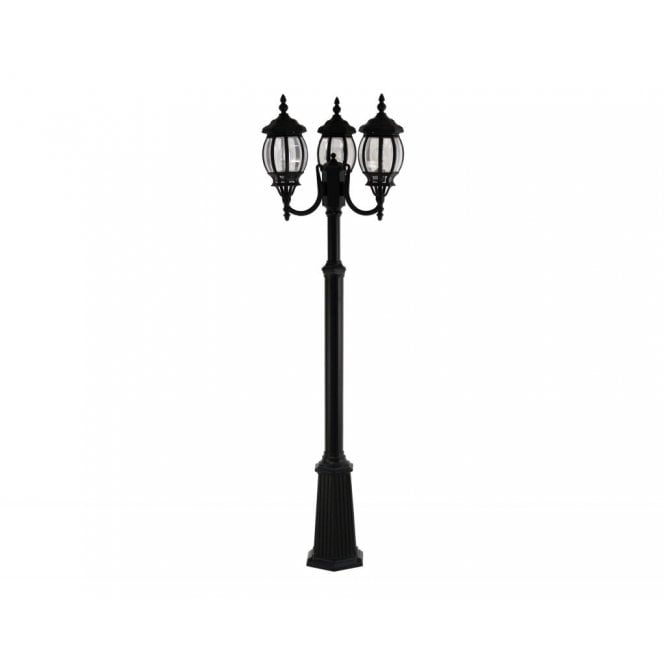Boston 6 Round Panel 3 Light 2600mm Telescopic Post Light
