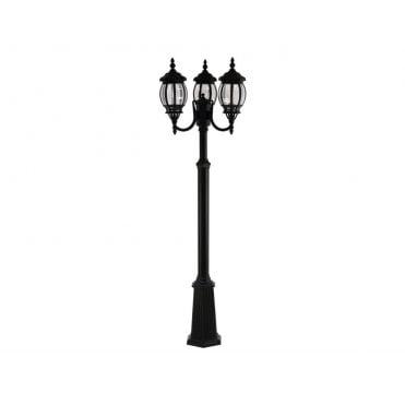 Boston 6 Round Panel 3 Light 2600mm Telescopic Post Light