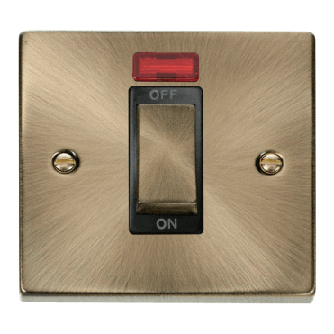 Antique Brass 1 Gang Switch with Neon
