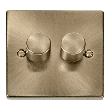 Antique Brass 2 Gang 2 Way Dimmer Switch