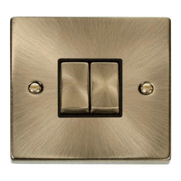 Antique Brass 2 Gang 2 Way Switch