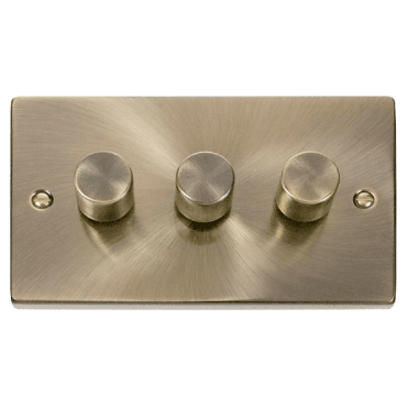 Antique Brass 3 Gang 2 Way Dimmer Switch