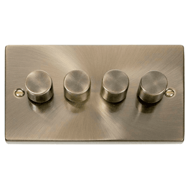 Antique Brass 4 Gang 2 Way Dimmer Switch