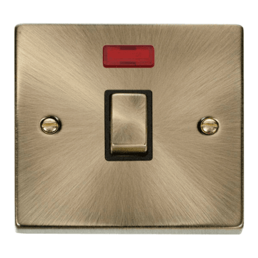 Antique Brass DP Switch with Neon