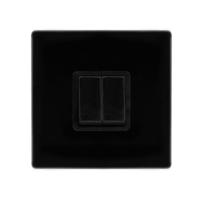 Click Scolmore Black 2 Gang 2 Way Switch