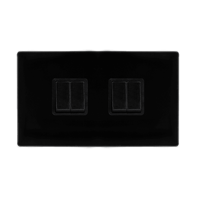 Click Scolmore Black 4 Gang 2 Way Switch