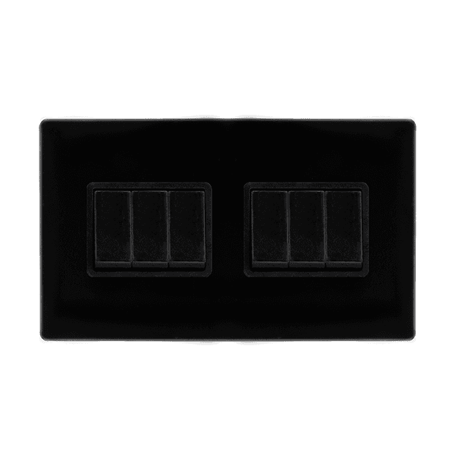 Click Scolmore Black 6 Gang 2 Way Switch