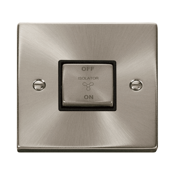 Click Scolmore Satin Chrome 3 Pole Fan Isolation Switch