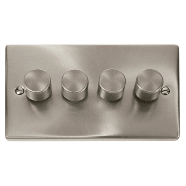 Satin Chrome 4 Gang 2 Way Dimmer Switch