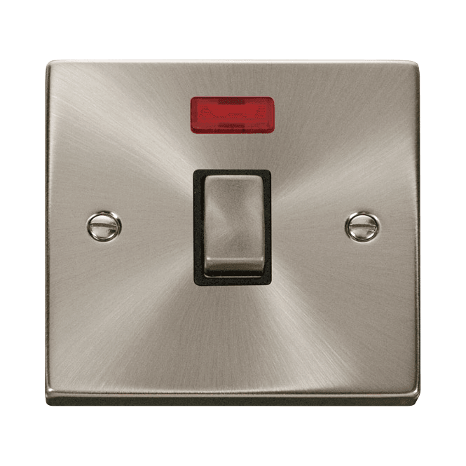 Click Scolmore Satin Chrome Switch with Neon