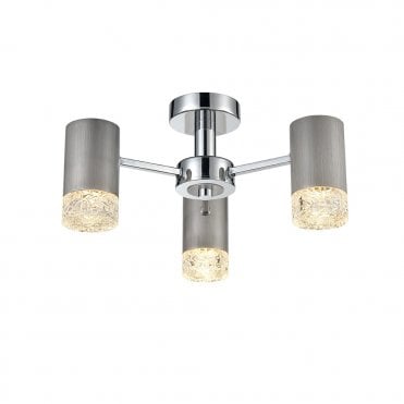 Cordelia Brushed Silver Semi Flush Fitting