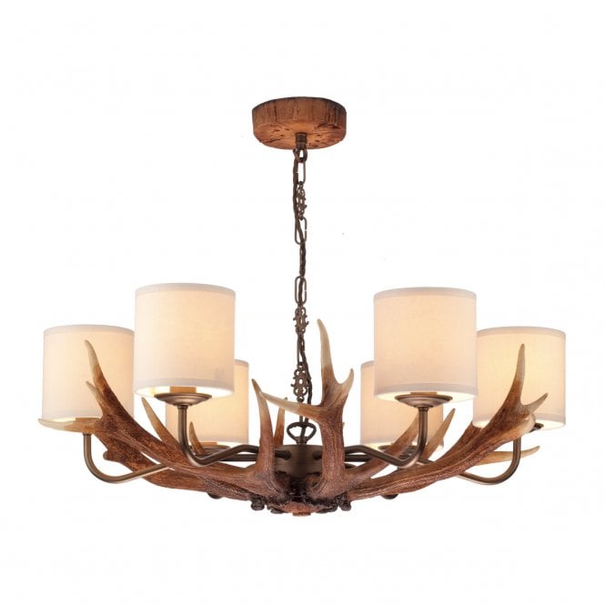 David Hunt Lighting Antler 6 Light Pendant