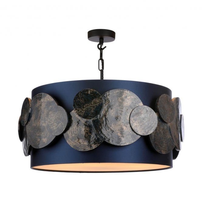 David Hunt Lighting Planet 4 Light Pendant with Bespoke Shade