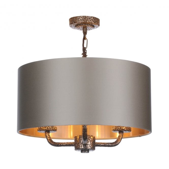 David Hunt Lighting Sloane 3 Light C/W Bespoke Drum Shade