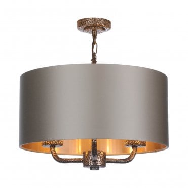 Sloane 3 Light C/W Bespoke Drum Shade