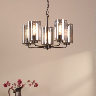 Daylin Satin Black & Smoked Glass Pendant
