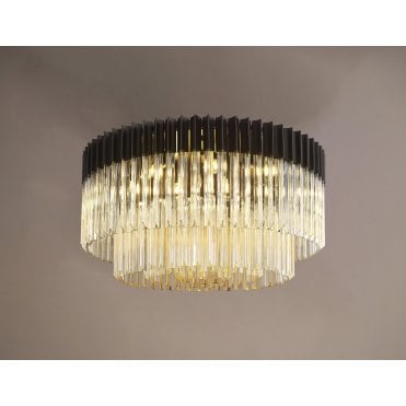 Donard Matt Black 12 Light Flush Fitting