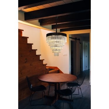 Donard Matt Black 19 Light Tiered Chandelier