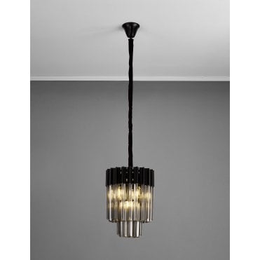 Donard Matt Black 4 Light Pendant