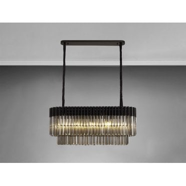 Donard Matt Black 5 Light Bar Pendant