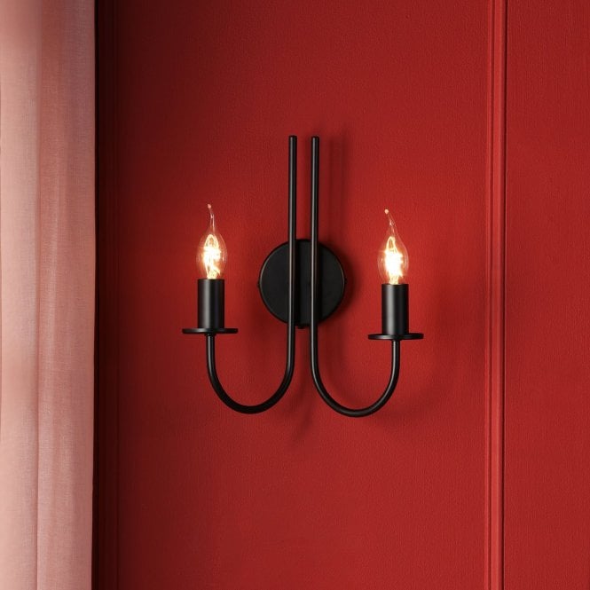 där lighting Becca Matt Black Wall Bracket