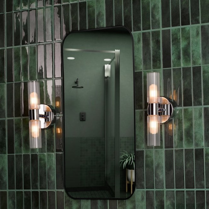 där lighting Bolton Polished Chrome Wall Light IP44
