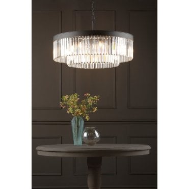 Celeus Anthracite & Crystal Chandelier