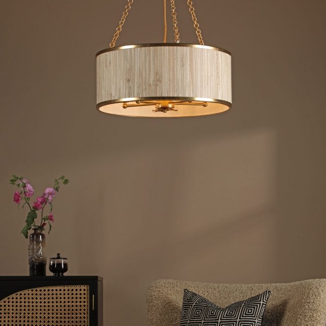 där lighting Fenella 5 Light Gold Pendant