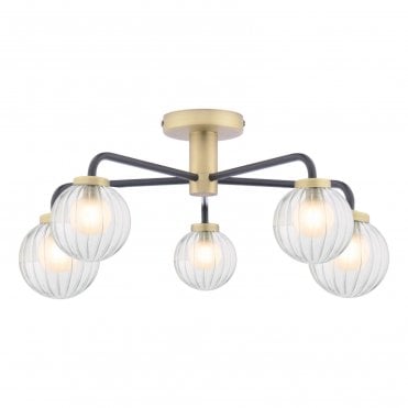 Gibbs Antique Brass Semi Flush