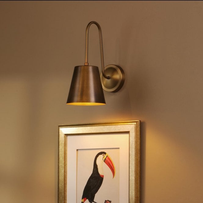 där lighting Hadano Antique Bronze Tall Wall Light