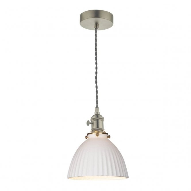 där lighting Hadano Chrome Ceramic Pendant