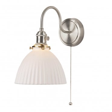 Hadano Chrome Ceramic Wall Light