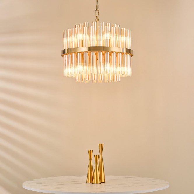 där lighting Imani 12 Light Natural Brass Chandelier