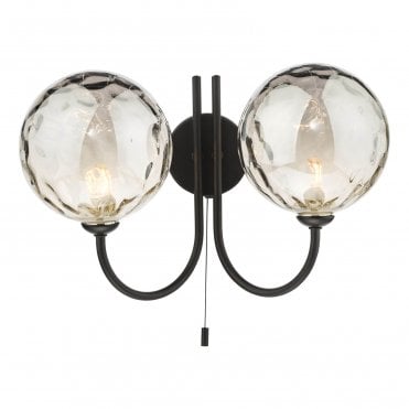Jared 2 Light Black Wall Fitting