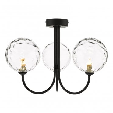 Jared 3 Light Black Semi Flush