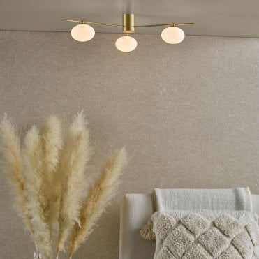 Jasper Satin Gold Semi Flush Fitting